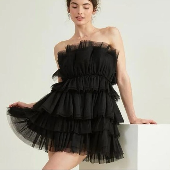 Altar'd State Dresses & Skirts - Altar'd State Daria Tulle Black Mini Dress Small Ballerina Fairy WhimsiGoth Punk